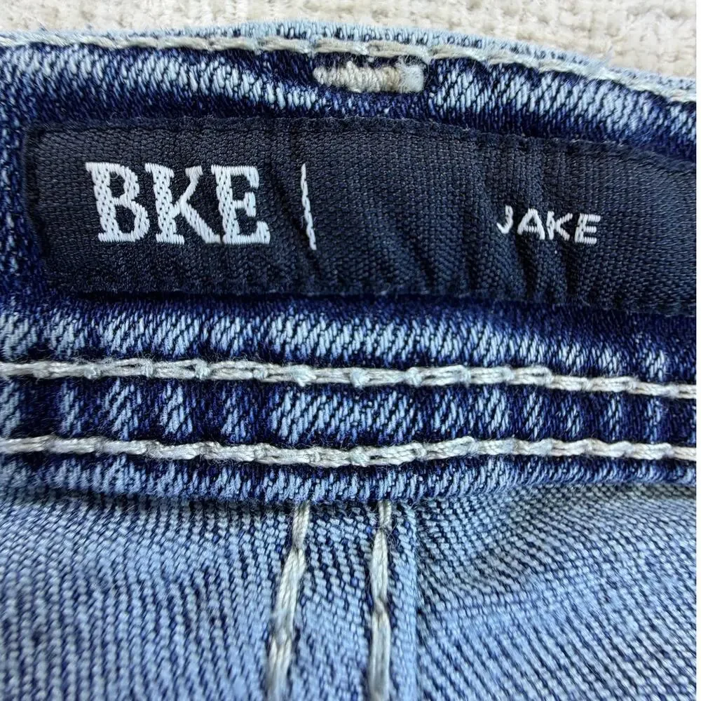 BKE Men's Blue 34x32 Jake Straight Leg Denim Jeans Western Casual Classic Pants